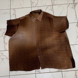 Genelli Mens Ombré tye dye 100% Silk Button Shirt